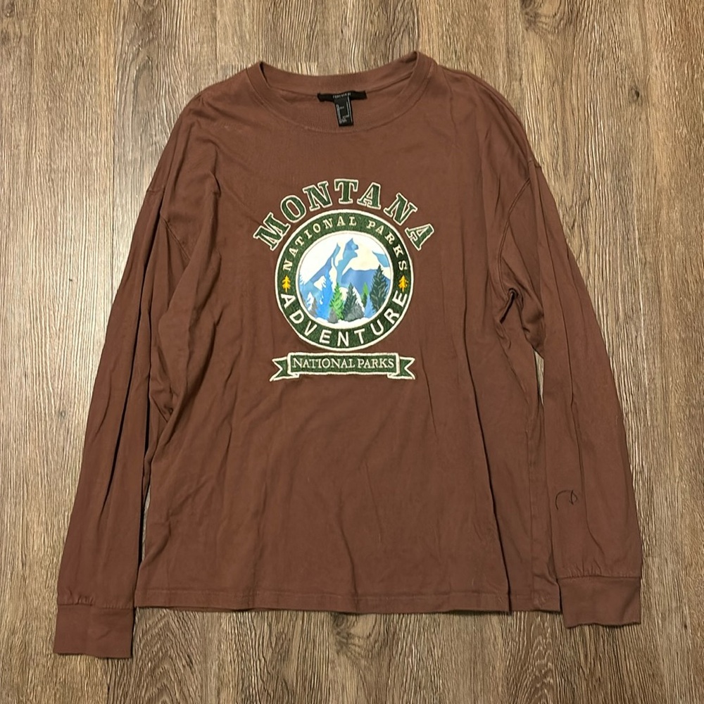 forever 21 montana graphic embroidered long sleeve